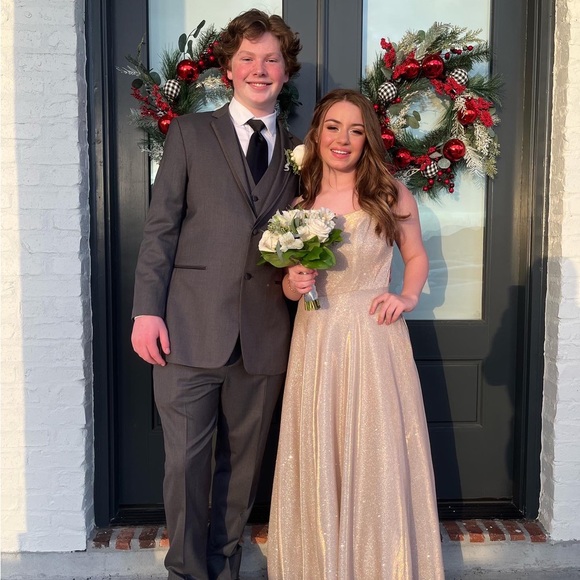 Blush Prom Rose Gold Shimmer formal dress - Picture 6 of 6